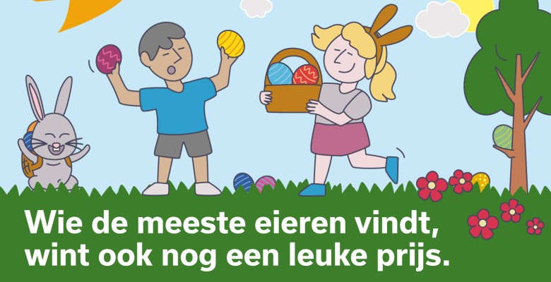 Kom zondag 9 april paaseieren zoeken!